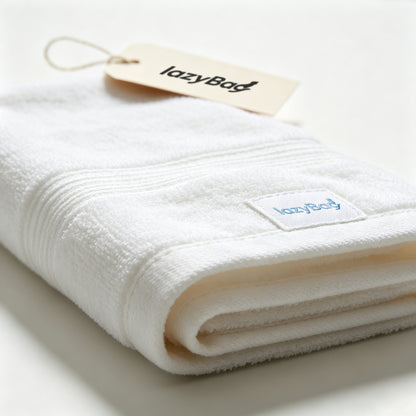 lazyBag 100% Cotton Hand Towel, Soft Absorbent Quick Dry Face Towel, White Bathroom Towel for Home Use