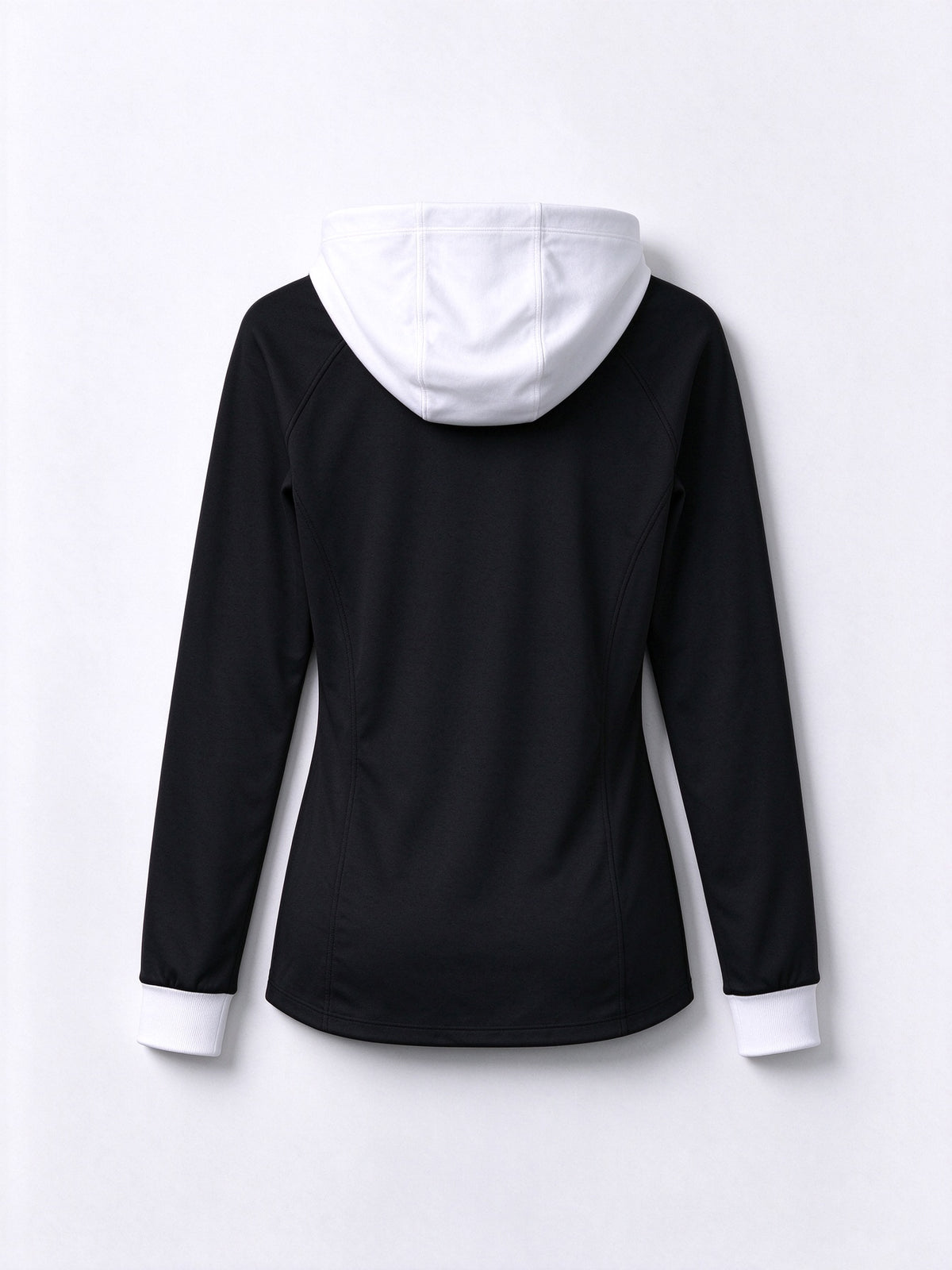TopLuna Women Color Block Hoodie, Slim Fit Long Sleeve Pullover Hooded Sweatshirt, Black White Contrast Hoodie with Drawstring for Sports Casual Wear