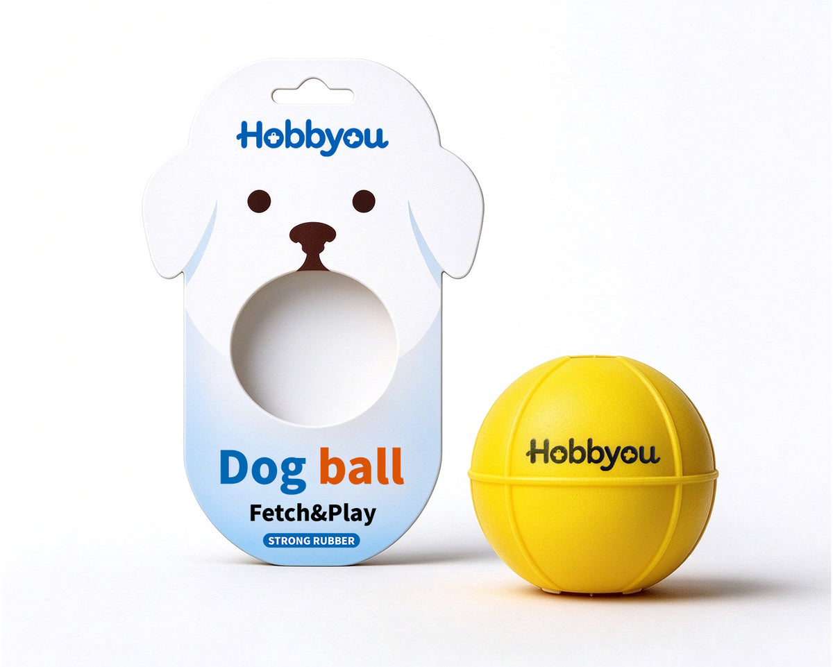Hobbyou Dog Rubber Ball Toy, Durable Strong Rubber Fetch Play Ball for Medium Large Dogs, Interactive Chew Toy for Outdoor Training