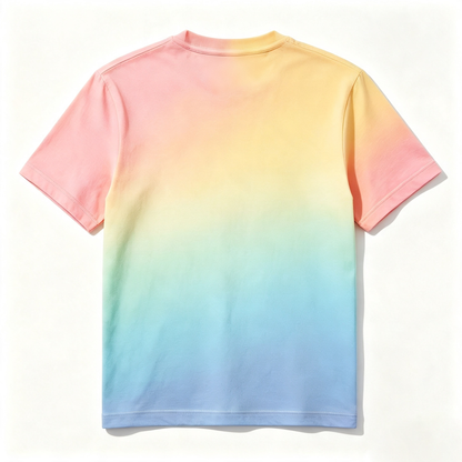 Nessbird Gradient Tie‑Dye Short Sleeve T‑Shirt, Crew Neck Casual Soft Cotton Tee for Daily Wear Unisex