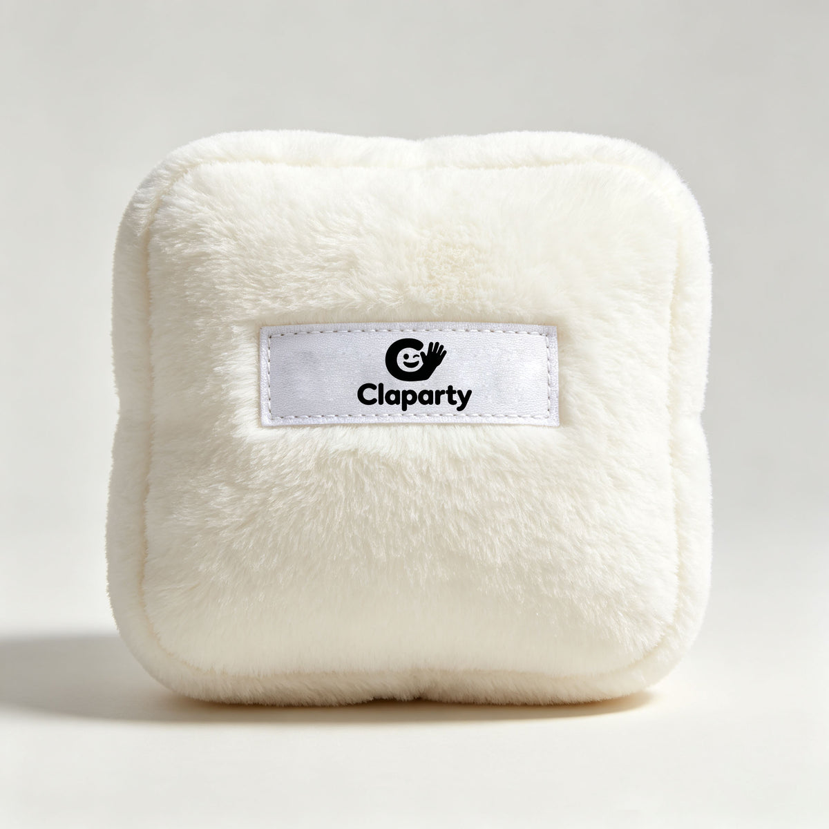 Claparty Square Fluffy Stuffed Plush Toy, Cute White Soft Throw Pillow Decor, Cozy Plush Cushion for Bedroom Sofa Home Decoration Gift for Kids Adults