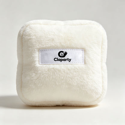 Claparty Square Fluffy Stuffed Plush Toy, Cute White Soft Throw Pillow Decor, Cozy Plush Cushion for Bedroom Sofa Home Decoration Gift for Kids Adults
