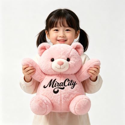 【MiraCity Pink Teddy Bear Plush Toy】—— Your Cozy Cuddly Companion