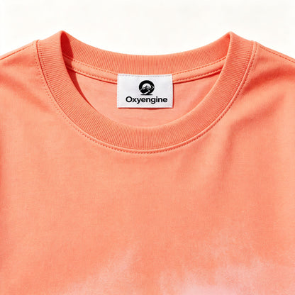 Oxyengine Tie Dye Short Sleeve T-Shirt, Soft Crew Neck Casual Tee, Sunset Cloud Gradient Loose Summer Top for Men Women Daily Wear
