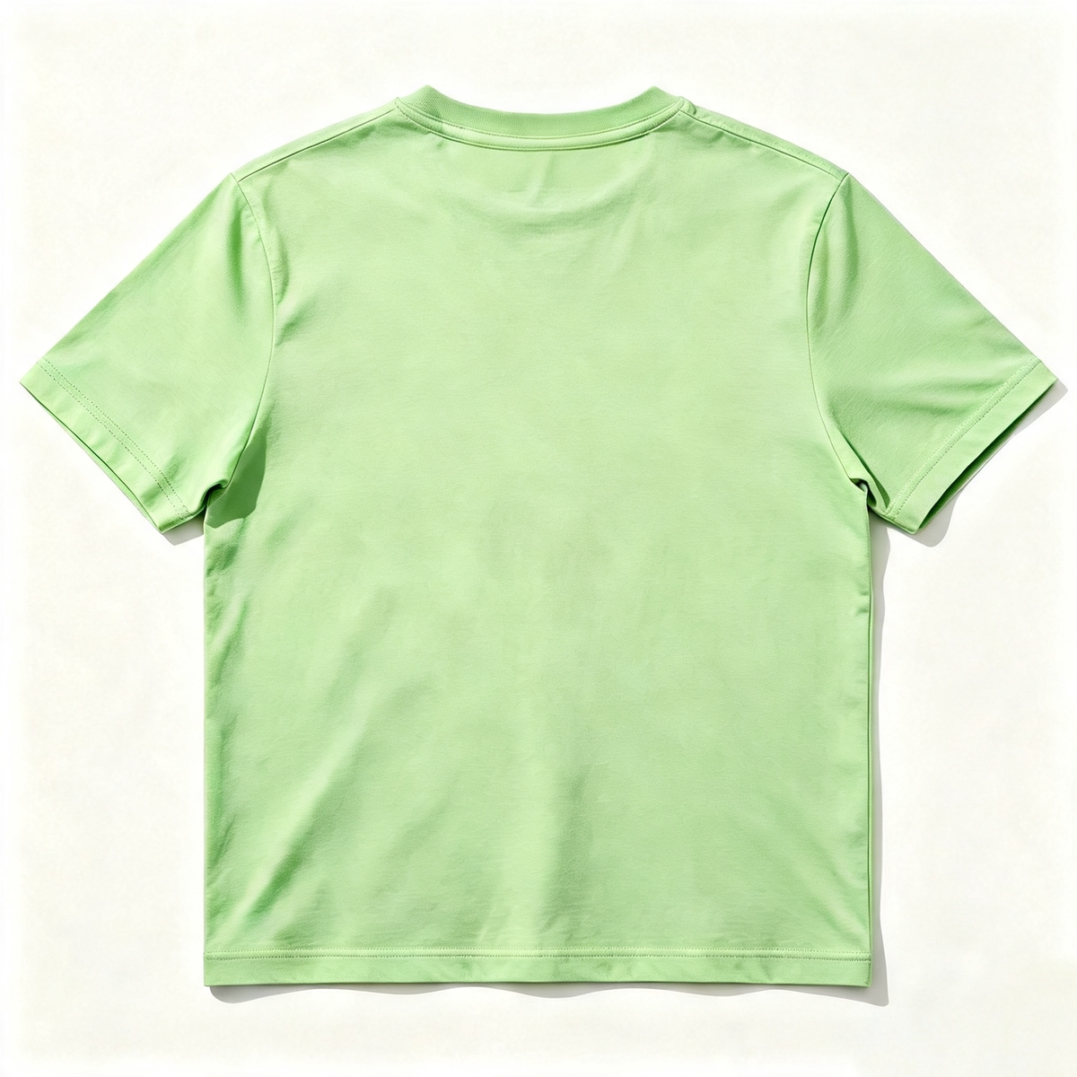Sevenshoal Solid Apple Green Crew Neck Short Sleeve T‑Shirt, Soft Breathable Cotton‑Blend Unisex Casual Everyday Tee