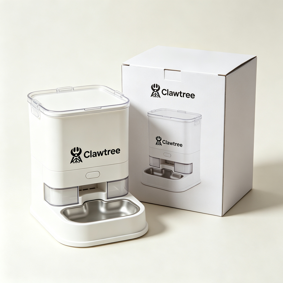 Clawtree Automatic Pet Feeder, Timed Auto Cat Dog Food Dispenser with Stainless‑Steel Bowl, Easy‑Clean Automatic Pet Food Bowl for Small & Medium Pets