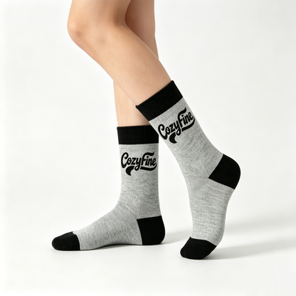 【CozyFine Two-Tone Crew Socks】—— Comfort & Minimalist Style for Everyday Wear