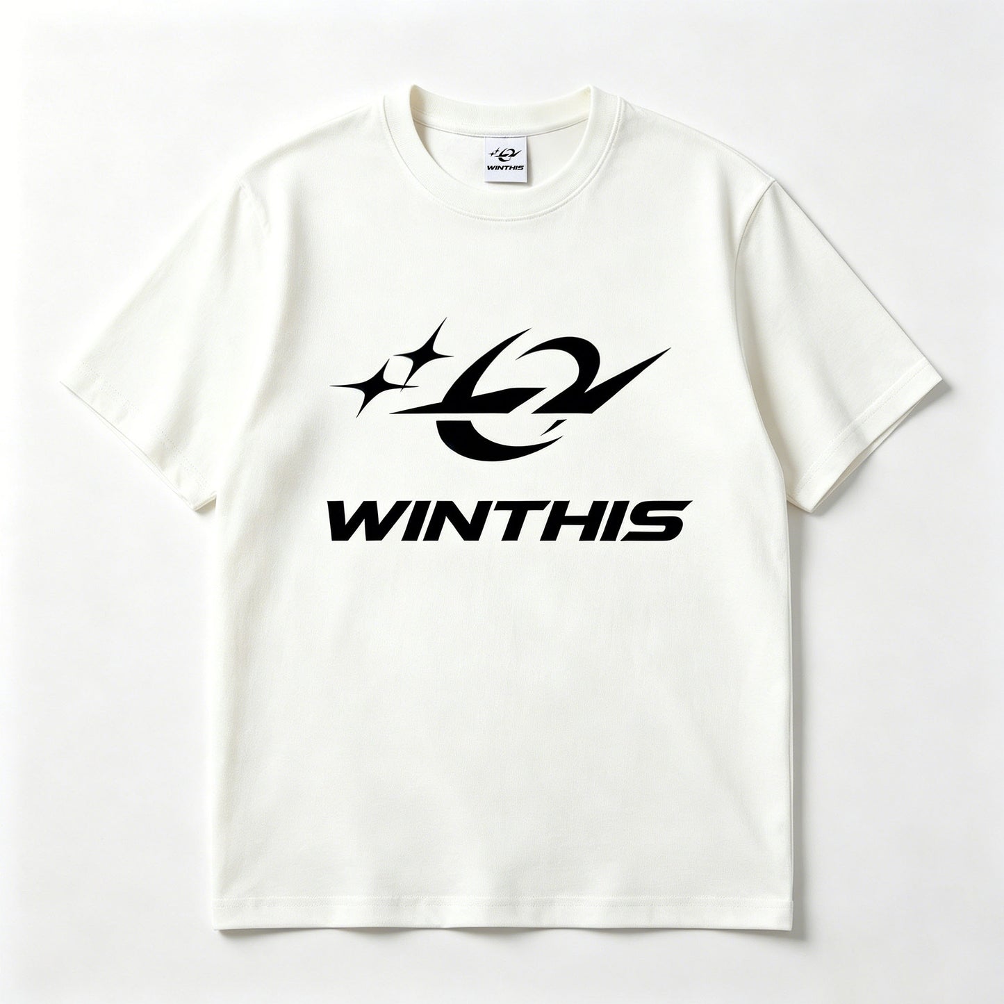WINTHIS Minimal Star Graphic Short Sleeve Tee, Loose Fit Soft Breathable Casual Daily Streetwear Top