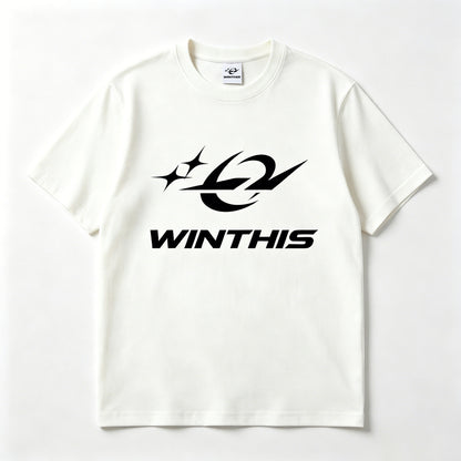 WINTHIS Minimal Star Graphic Short Sleeve Tee, Loose Fit Soft Breathable Casual Daily Streetwear Top