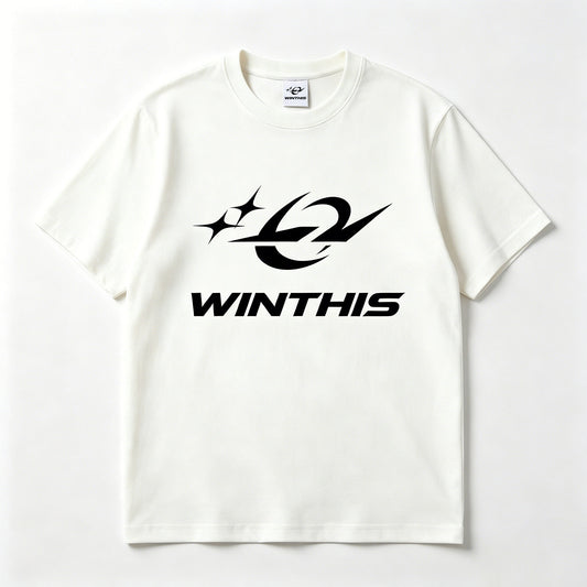 WINTHIS Minimal Star Graphic Short Sleeve Tee, Loose Fit Soft Breathable Casual Daily Streetwear Top