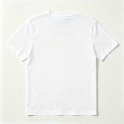 FailGo Basic White Crew‑Neck Short‑Sleeve T‑Shirt, Premium Soft‑Fit Plain Casual Tee For Everyday Wear
