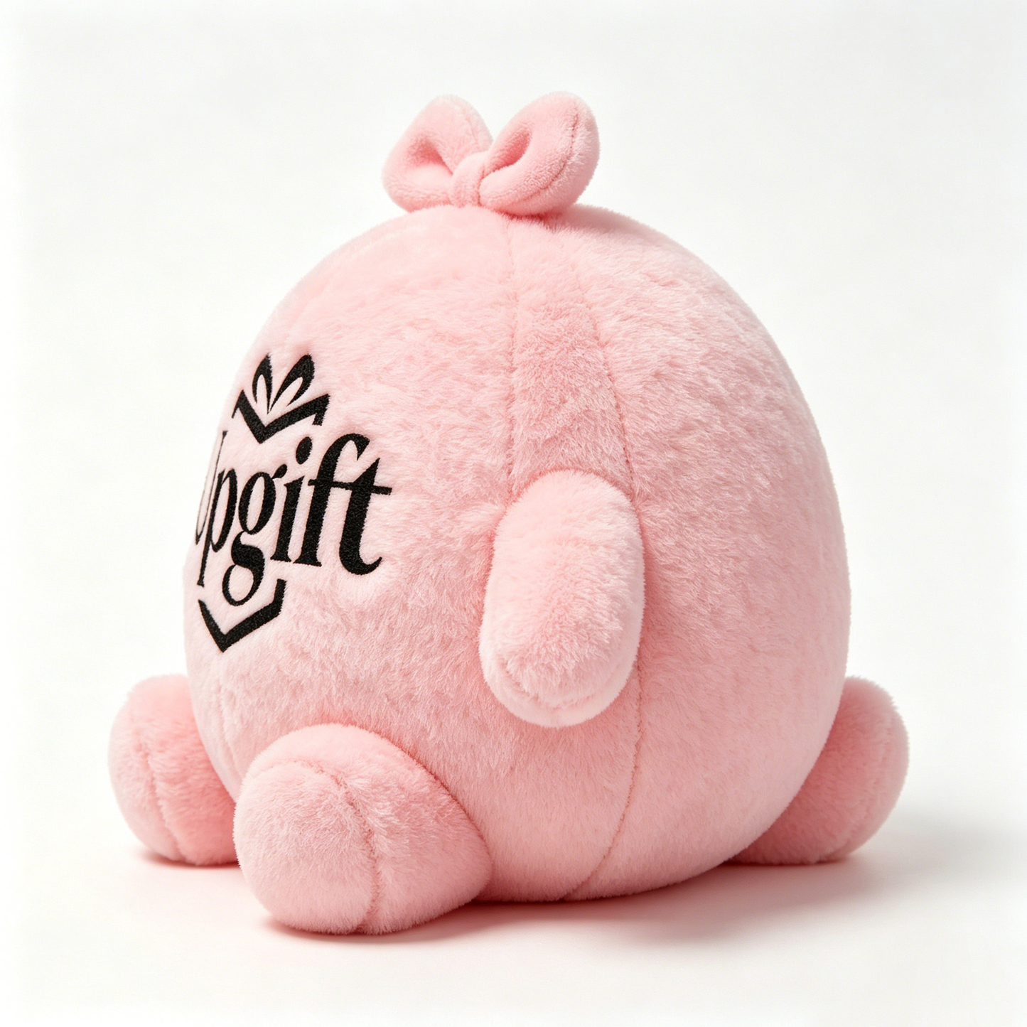 【Upgift Pink Bow Round Plush Toy】—— Soft Cozy Companion for Relaxation & Gifting