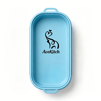 【AceKitch Light Blue Rectangular Food Storage Dish】—— Versatile Kitchen Essential for Food Prep & On-the-Go Meals