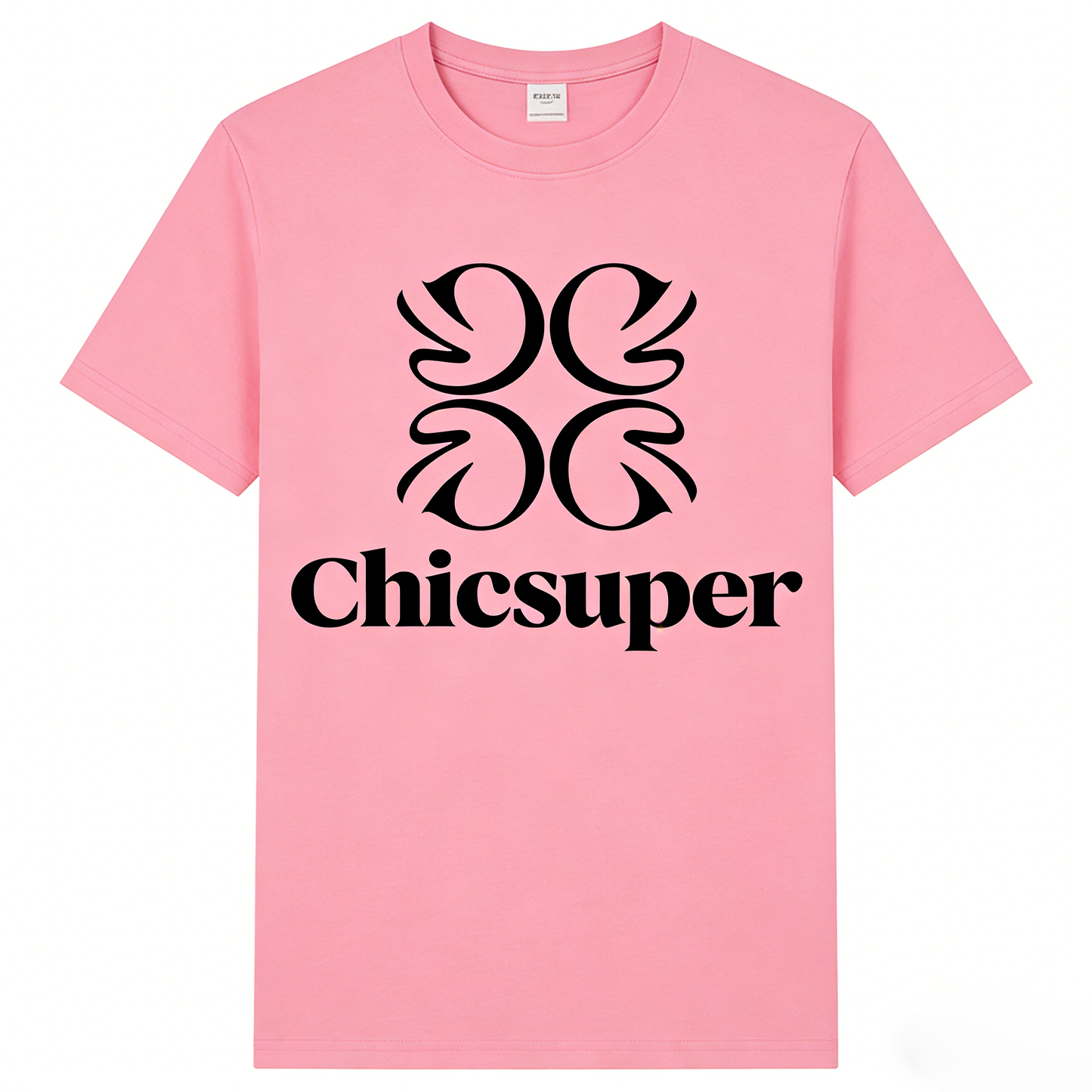 【Chicsuper Pink Logo T-Shirt】—— Elevate Your Casual Style with Timeless Elegance