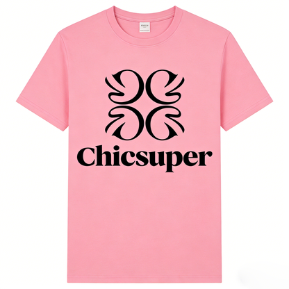 【Chicsuper Pink Logo T-Shirt】—— Elevate Your Casual Style with Timeless Elegance