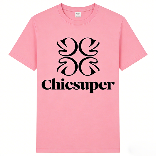 【Chicsuper Pink Logo T-Shirt】—— Elevate Your Casual Style with Timeless Elegance