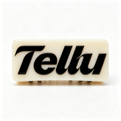 Tellu Retro Letter Hair Barrettes for Women, Cream Rectangle Acrylic Hair Clip, Non Slip Metal Spring Hair Clamp, Trendy Daily Hairstyle Accessory for Thick Thin Hair