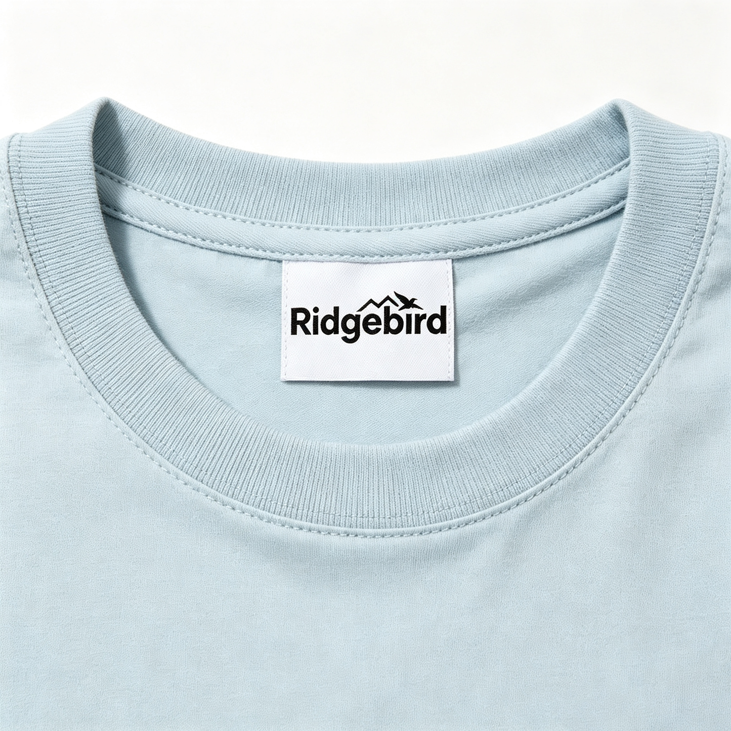 Ridgebird Light Blue Crew Neck Short Sleeve T-Shirt for Men, Soft 90% Cotton Relaxed Fit Minimalist Outdoor Casual Basic Daily Top