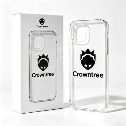 Crowntree Clear Shock‑Absorbent Cell Phone Case, Transparent Slim Protective Phone Cover, Scratch‑Resistant Hard Shell