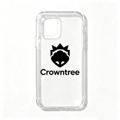 Crowntree Clear Shock‑Absorbent Cell Phone Case, Transparent Slim Protective Phone Cover, Scratch‑Resistant Hard Shell