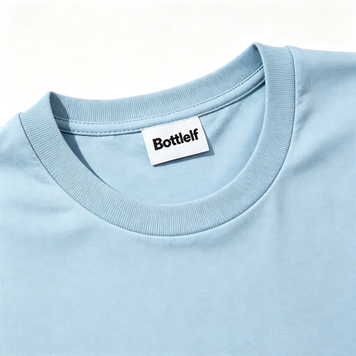 Bottlelf Men's Short Sleeve Crew Neck T-Shirt, Solid Light Blue Basic Tee, Soft Breathable Cotton Casual T Shirt for Daily Wear Outdoor Activity