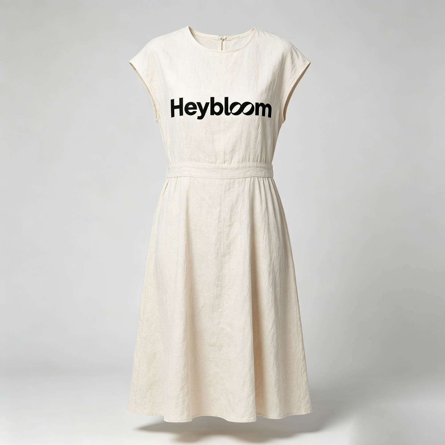 Heybloom Summer Lightweight Linen Blend Midi Dress for Women Sleeveless Fitted Waist Swing Dress Everyday Casual Wear