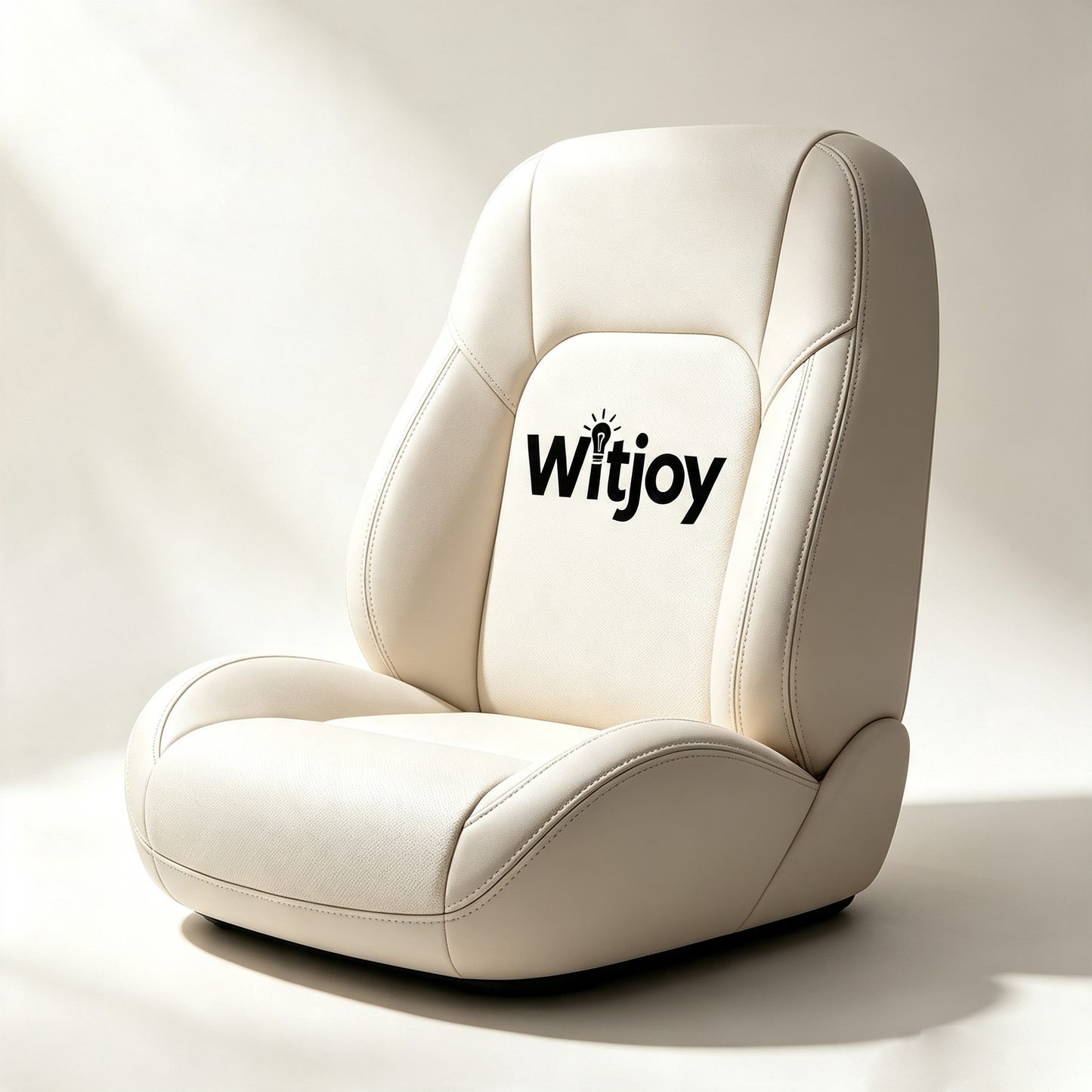 Witjoy Premium Beige Faux Leather Vehicle Seat Cushion, Ergonomic Support Car Seat Pad for SUV Truck Sedan, Comfort Back & Hip Pressure Relief Seat Cover