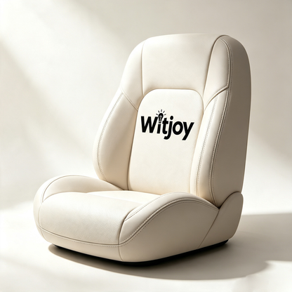 Witjoy Premium Beige Faux Leather Vehicle Seat Cushion, Ergonomic Support Car Seat Pad for SUV Truck Sedan, Comfort Back & Hip Pressure Relief Seat Cover