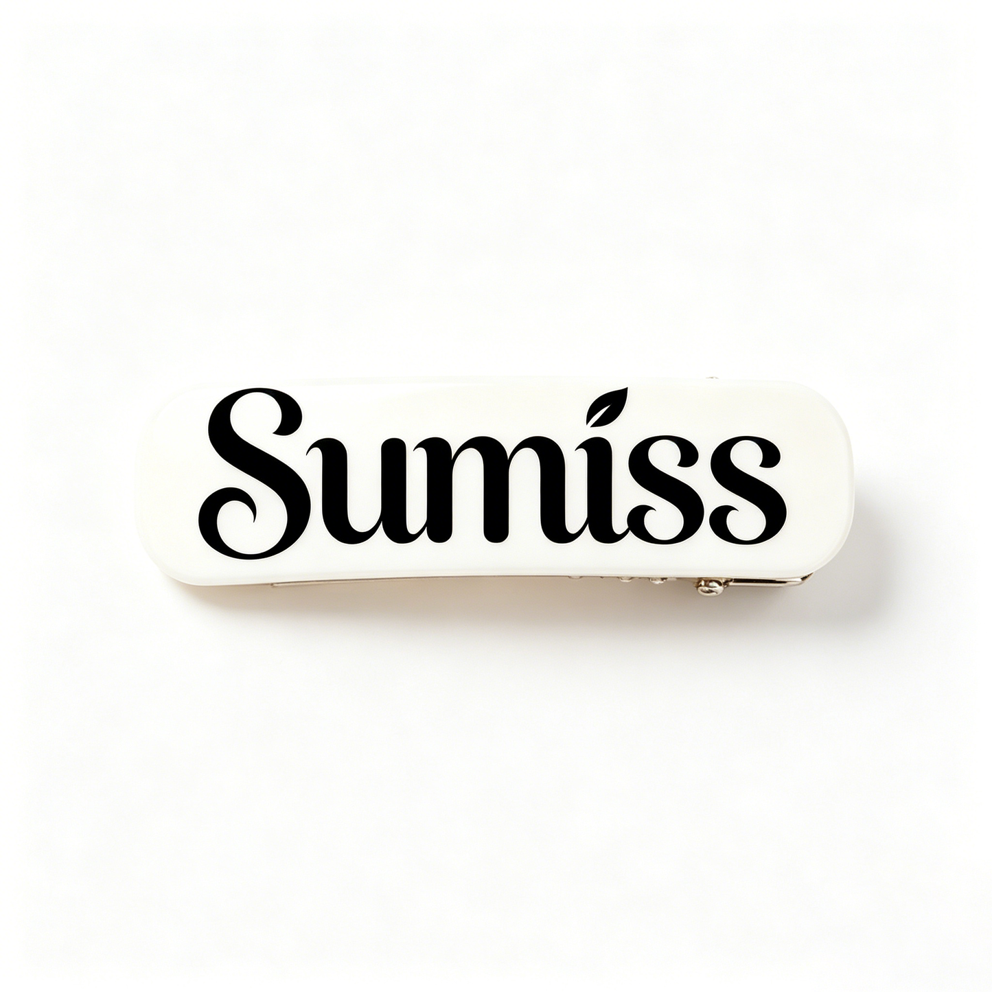 Sumiss Classic Rectangle Hair Barrettes 3 Pack, Smooth White Acrylic Spring Hair Clips, Non-Slip Metal Barrette Hair Pins for Women Daily Hairstyle Decor