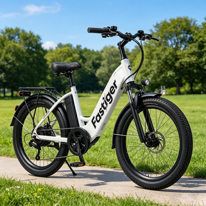 Fastiger City Commuter Bike, 7-Speed Cruiser Bicycle with Wide Tires, Comfortable Urban Bicycle for Adults