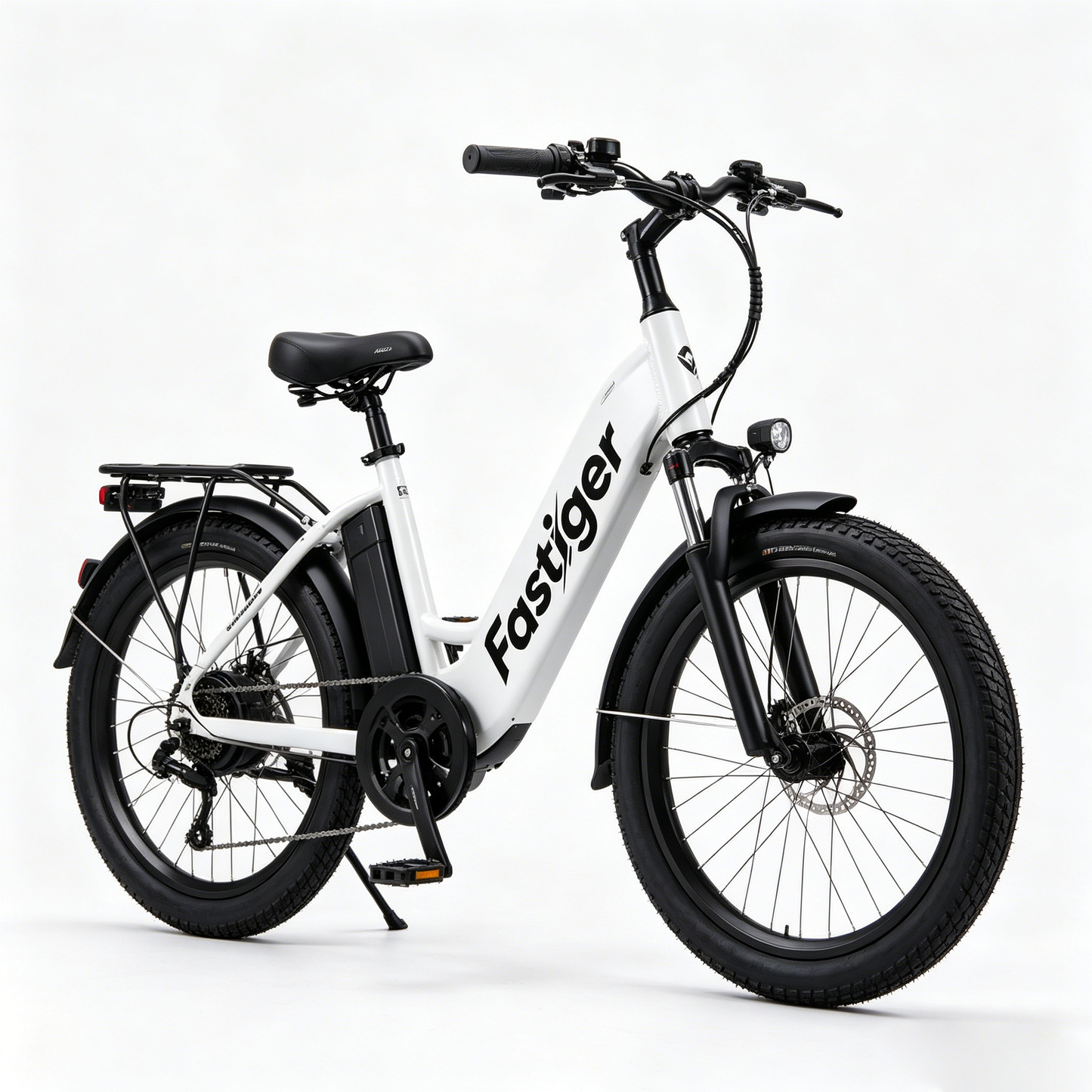 Fastiger City Commuter Bike, 7-Speed Cruiser Bicycle with Wide Tires, Comfortable Urban Bicycle for Adults