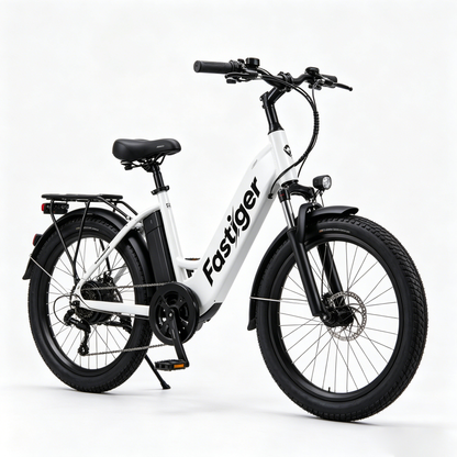 Fastiger City Commuter Bike, 7-Speed Cruiser Bicycle with Wide Tires, Comfortable Urban Bicycle for Adults