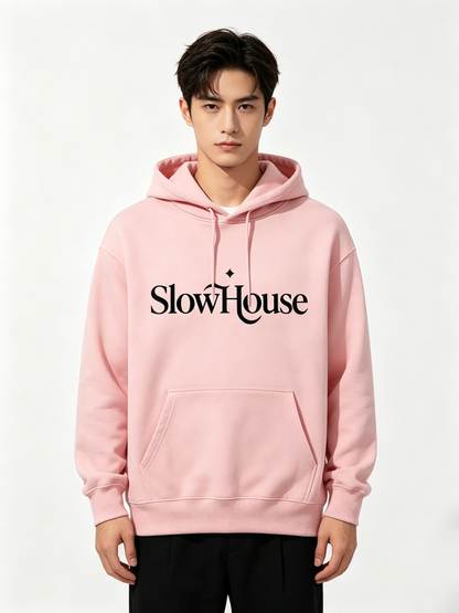 【SlowHouse Pink Hoodie】—— Cozy Comfort & Minimalist Style for Everyday