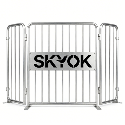 SKYOK Heavy Duty Metal Dog Playpen, Foldable Stainless Steel Pet Exercise Fence, Indoor & Outdoor Puppy Dog Barrier Guard Rails, No Assembly Required, Anti-Rust Pet Kennel for Large Medium Small Dogs