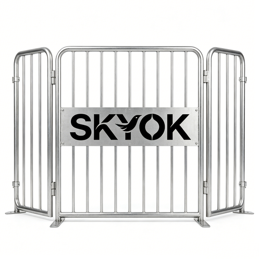 SKYOK Heavy Duty Metal Dog Playpen, Foldable Stainless Steel Pet Exercise Fence, Indoor & Outdoor Puppy Dog Barrier Guard Rails, No Assembly Required, Anti-Rust Pet Kennel for Large Medium Small Dogs
