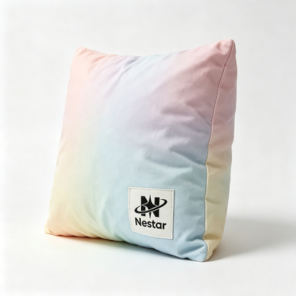 N Nestar Rainbow Gradient Decorative Throw Pillow Soft Square Accent Cushion for Sofa, Bedroom, Couch Home‑Decor