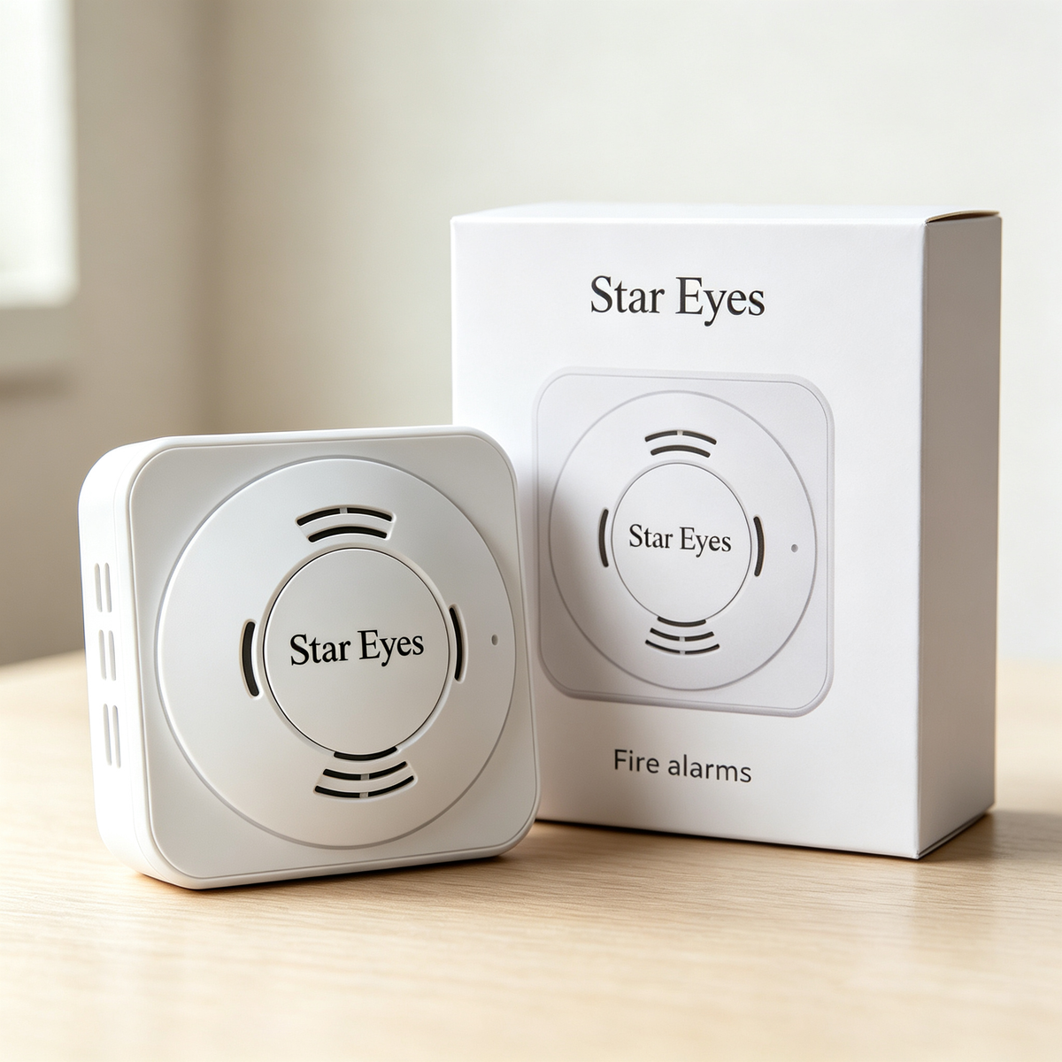 Star Eyes Smoke Detector, Fire Alarm Smoke Sensor with Photoelectric Sensor, Low Battery Warning, Independent Smoke Fire Detector for Home, Bedroom, Office, Warehouse