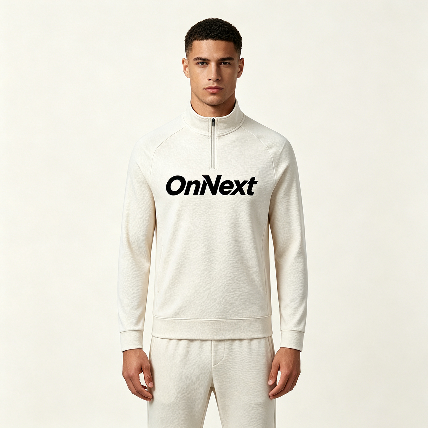 OnNext Men’s Quarter Zip Tracksuits 2 Piece Set Soft Breathable Athletic Jogger Outfit Casual Daily Running Sweat Suit