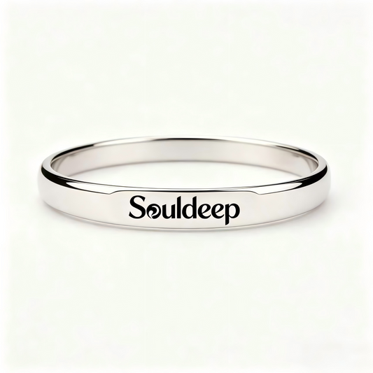 Souldeep Classic Polished Bangle Bracelet for Women Men, Solid High Gloss Stainless Steel Cuff Bangle, Minimalist Plain Silver Tone Wrist Jewelry, Daily Stackable Bracelet Gift for Birthday Anniversary Holiday
