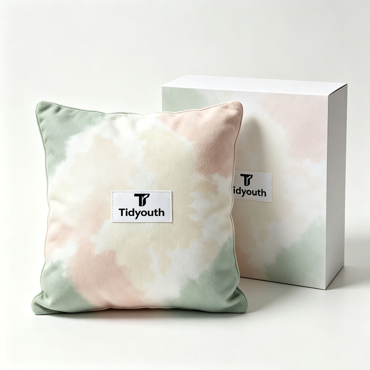 Tidyouth Decorative Throw Pillow, Soft Tie Dye Square Accent Pillow, Plush Cushion for Sofa Couch Bedroom Living Room Home Decor