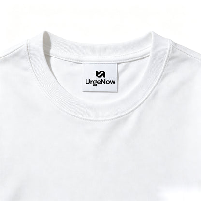 UrgeNow Crew Neck Short-Sleeve T-Shirt, 100% Cotton Solid White Casual Tee for Men Daily Wear