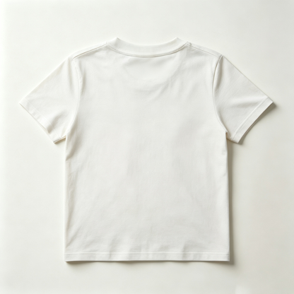 Pigforest Cream‑White Crew‑Neck Short Sleeve T‑Shirt, Soft Premium Cotton Casual Basic Tee