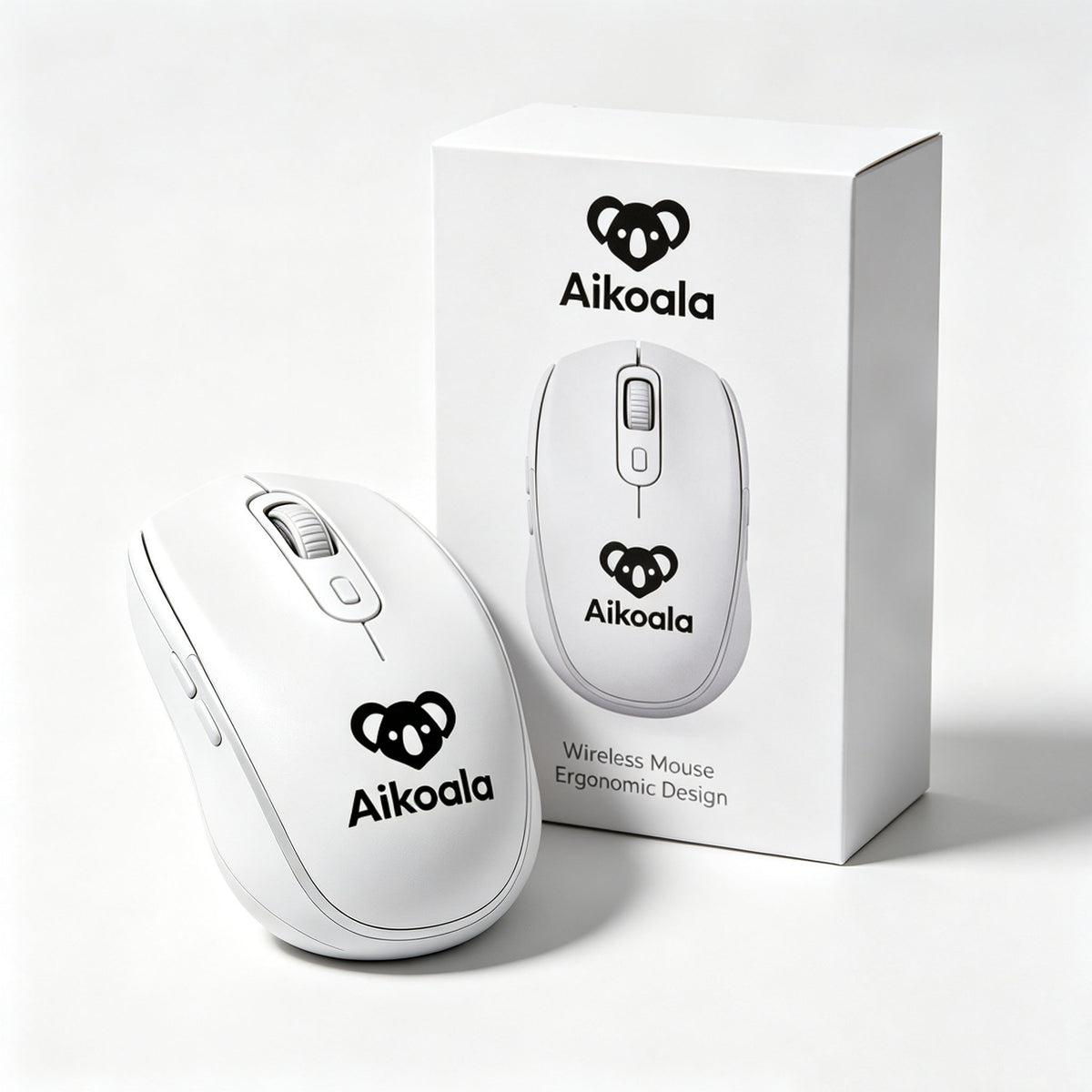 Aikoala Wireless Computer Mouse, Ergonomic Comfort Grip Wireless Mouse, Multi Button Cordless Mouse for Laptop Desktop PC Office Home Daily Use