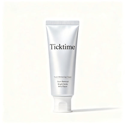 Ticktime Tooth Whitening Cream, Mint Flavor Stain Remover Teeth Brightening Paste, Gentle Deep Clean Teeth Whitener for Coffee Wine Stains, Oral Care Whitening Tooth Cream with Gift Box