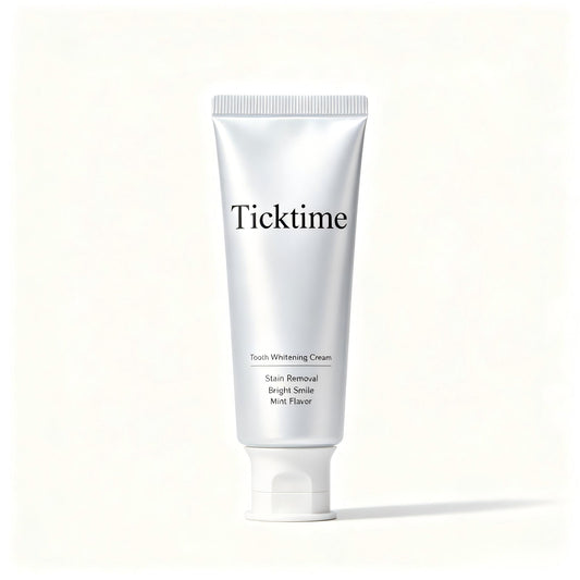 Ticktime Tooth Whitening Cream, Mint Flavor Stain Remover Teeth Brightening Paste, Gentle Deep Clean Teeth Whitener for Coffee Wine Stains, Oral Care Whitening Tooth Cream with Gift Box