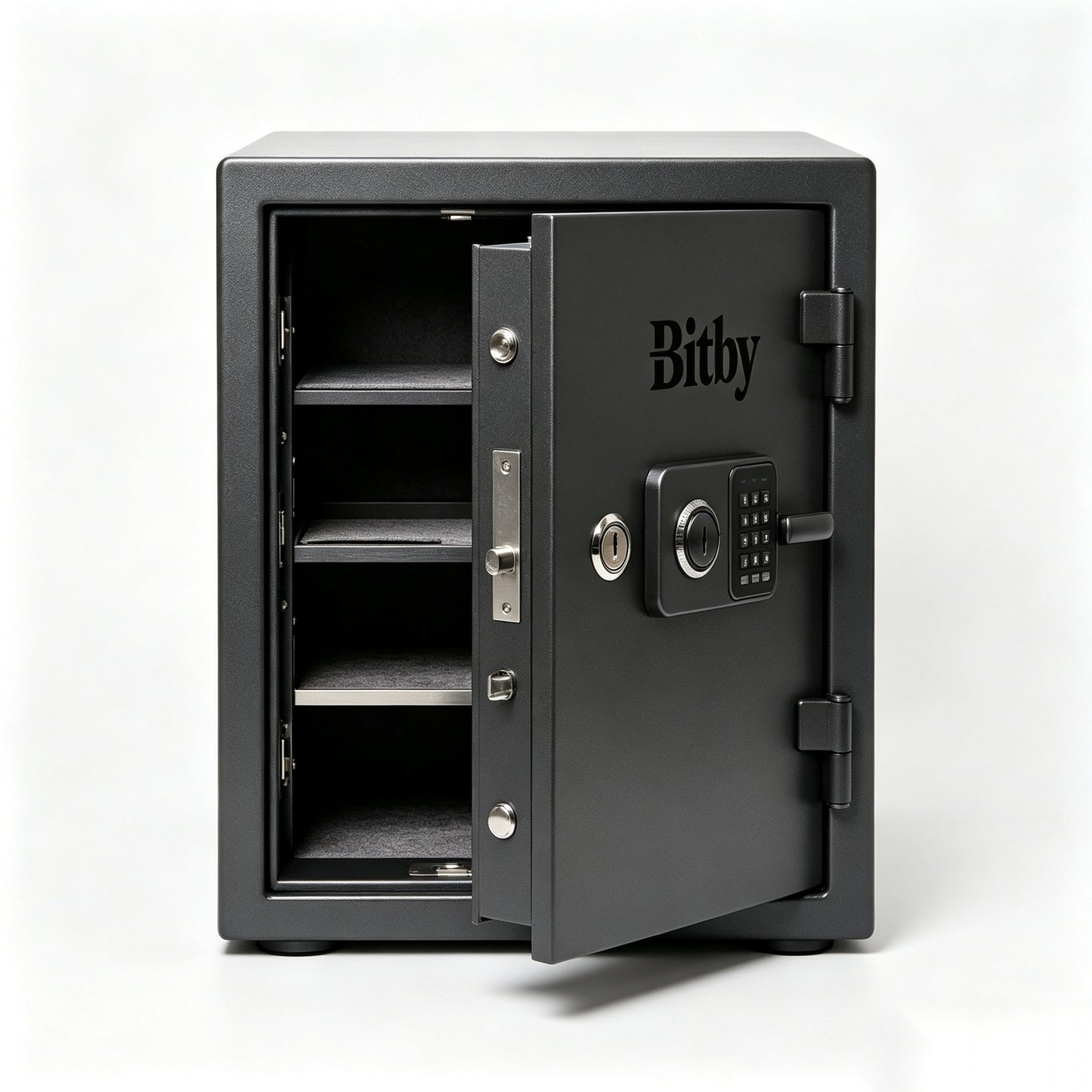 Bitby Digital Safe Box with Keypad & Emergency Keys, Home Office Security Safe, Solid Steel Fireproof Storage Cabinet with Removable Shelf for Cash Documents Valuables