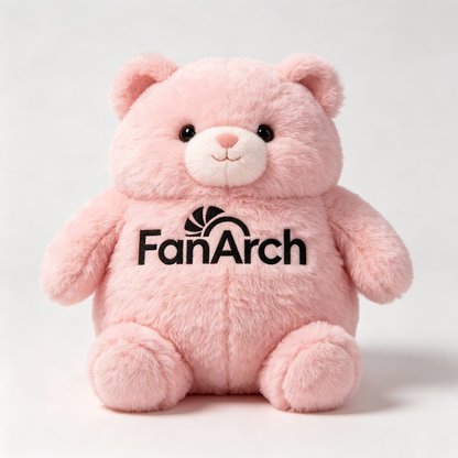 FanArch Chubby Pink Teddy Bear Plush Toy, Soft Fluffy Stuffed Animal Plushie, Cute Sitting Bear Doll for Kids & Girls, Birthday Gift Home Decor