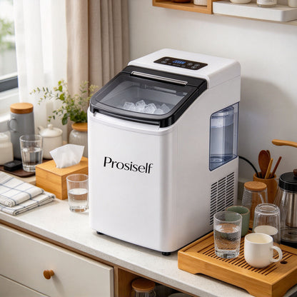 Prosiself Countertop Ice Maker Machine, Portable Automatic Ice Maker for Home Kitchen Bar Party, Self Cleaning Ice Machine