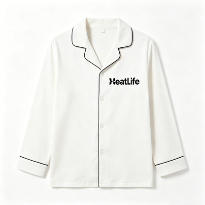 【HeatLife Minimalist White Pajama Set】—— Cozy Elegance for Your Nighttime Routine