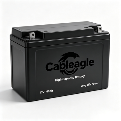 Cableagle High Capacity Rechargeable Battery, Long Life Power Supply for Solar, RV, Boat, Off-Grid System